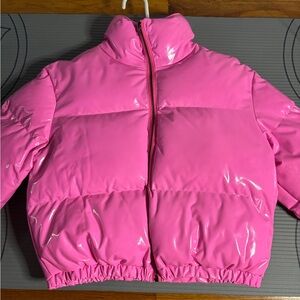 Shiny Pink Puffer Jacket
